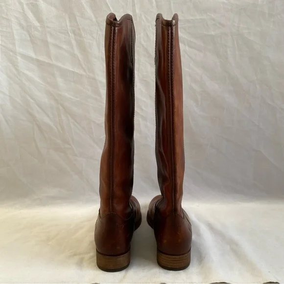 Frye Melissa 2-Button Cognac Leather Boot - Picture 6 of 12